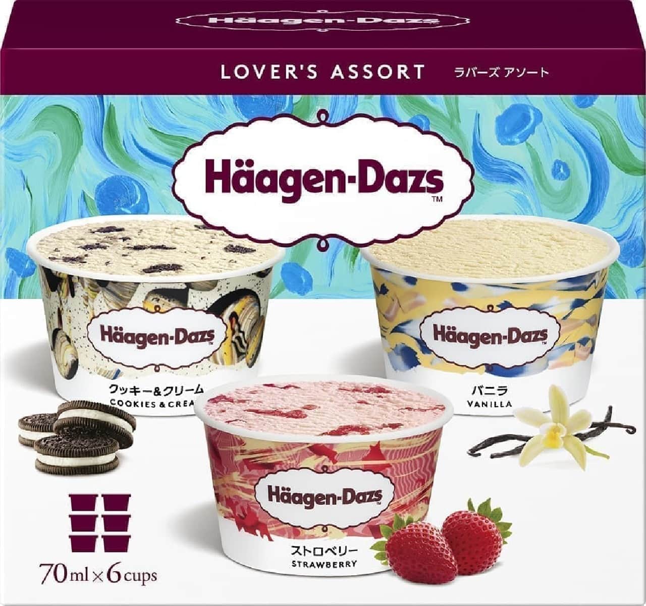 Haagen-Dazs "Lover's Assortment (Vanilla Strawberry Cookies & Cream)"