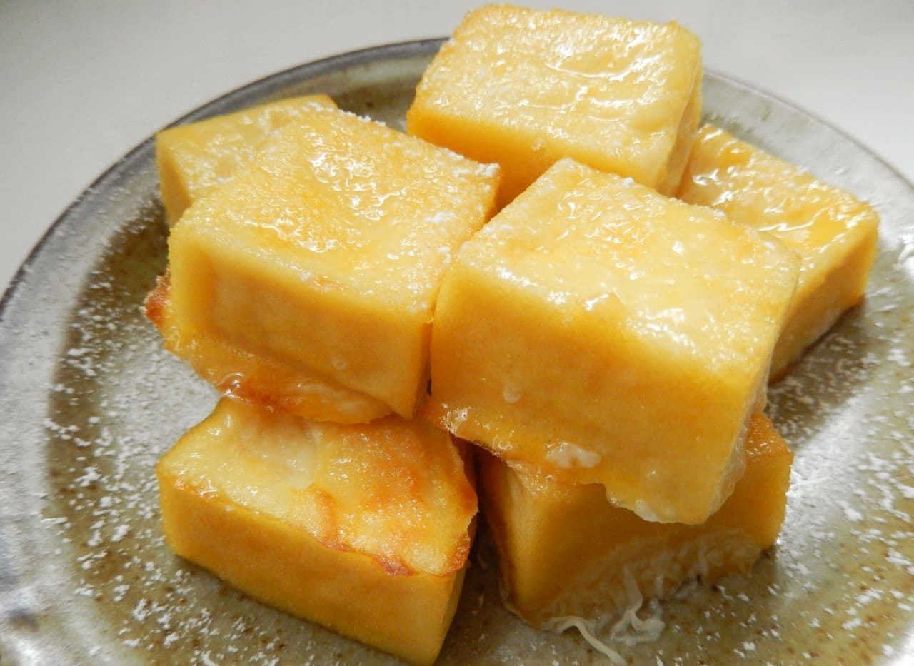 レシピ おいしく低糖質 高野豆腐のバターミルクケーキ ミルクに浸してオーブンで焼くだけ えん食べ
