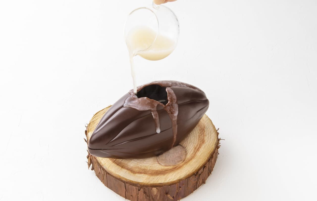 カカオポッド型ケーキ「キットカット ショコラトリー カカオフルーツ デセール」