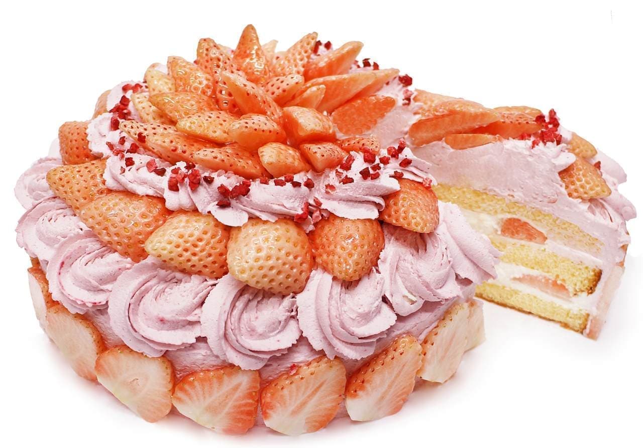 カフェコムサ「おすすめいちご」とピスタチオクリームのショートケーキ