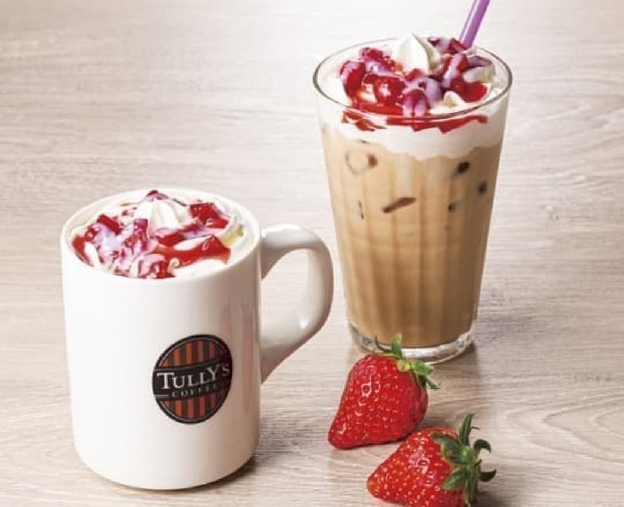 Tully's Coffee "Strawberry Milk Cafe Latte"