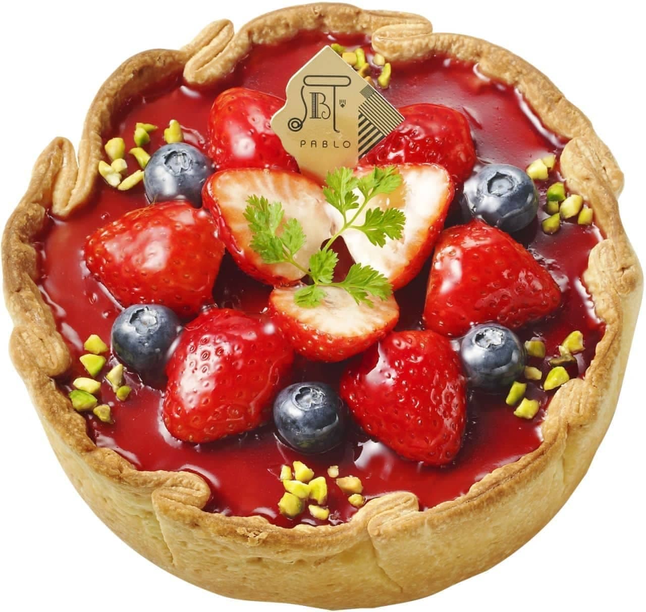 Pablo "Strawberry and pistachio spring-colored cheese tart"