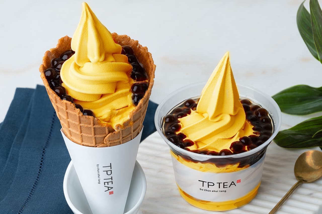 "Tapioca mango soft serve" for a limited time at TP TEA