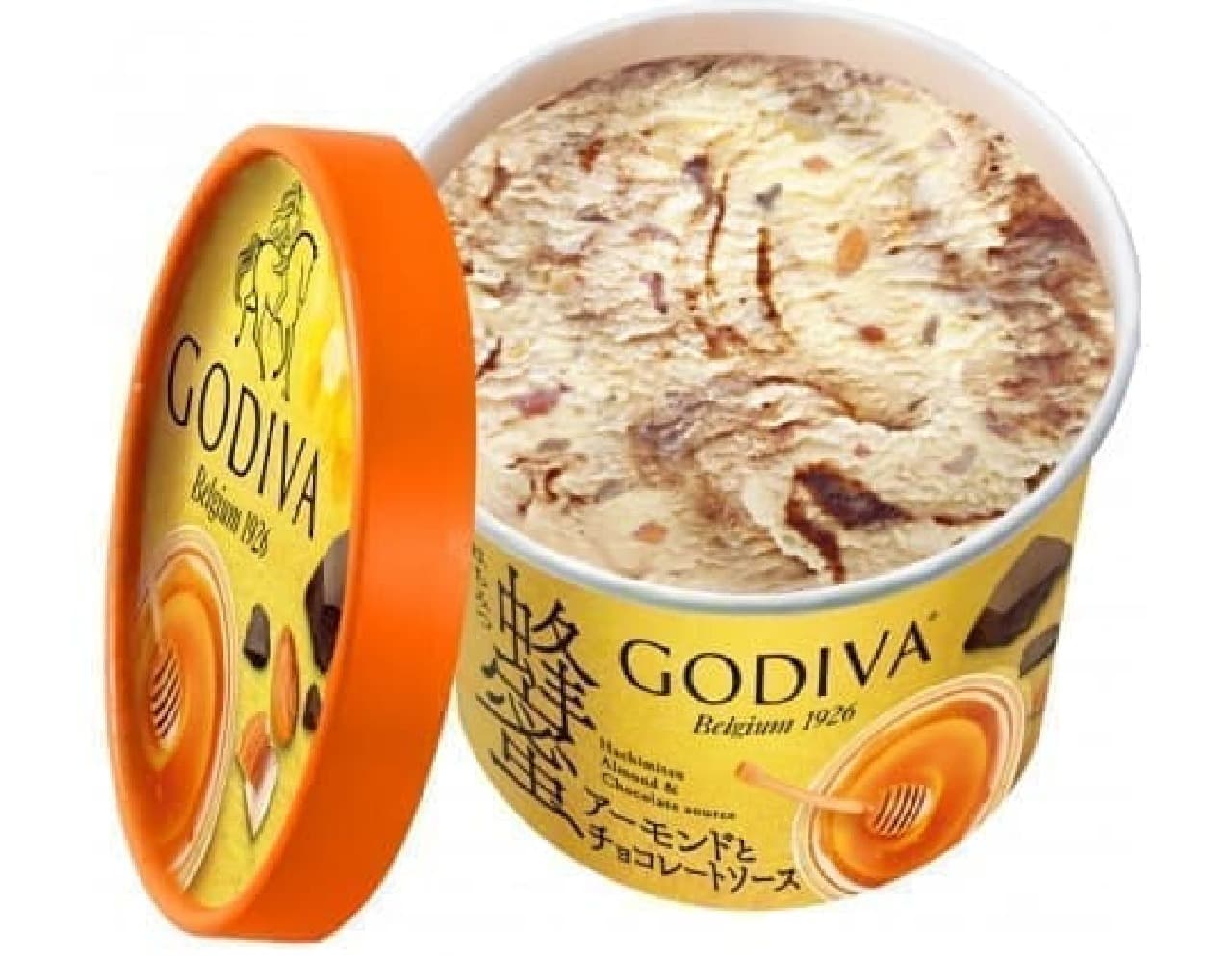 Godiva Cup Ice "Honey Almond and Chocolate Sauce"