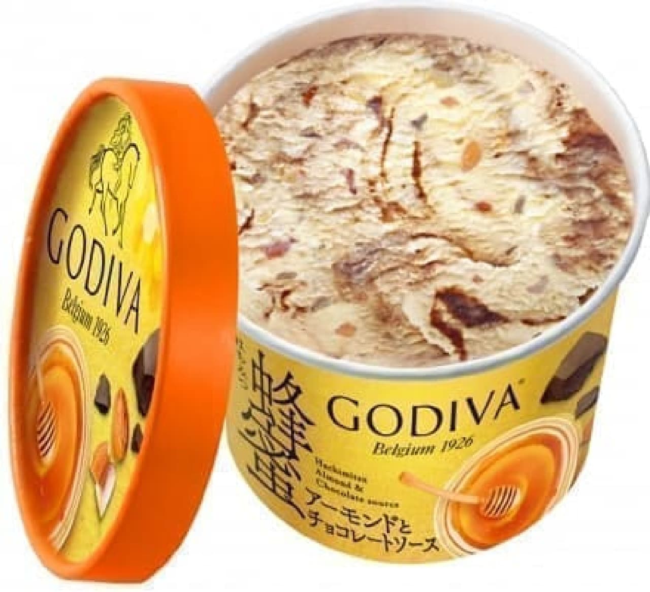 ゴディバ カップアイス「蜂蜜アーモンドとチョコレートソース」