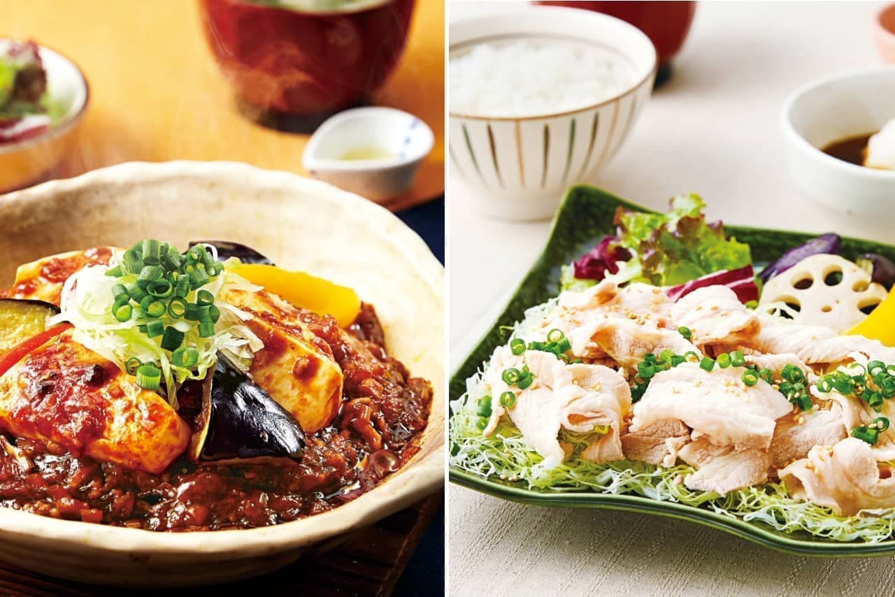 "Handmade tofu mapo tofu rice" "pork shabu-shabu salad set meal" at Ootoya
