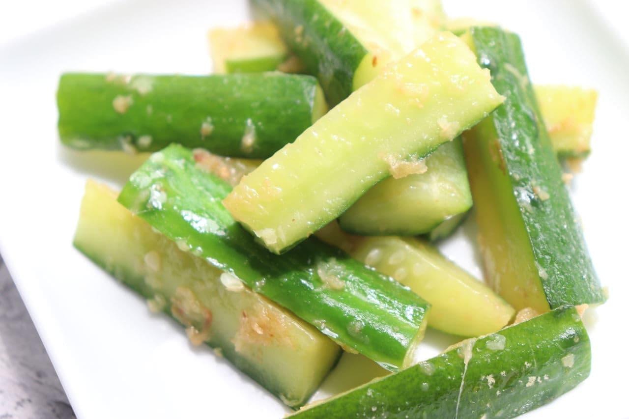 Fried cucumber with ginger