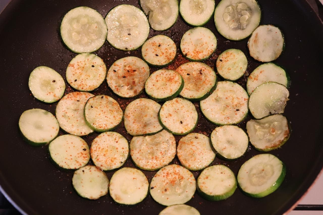 Zucchini garlic shichimi