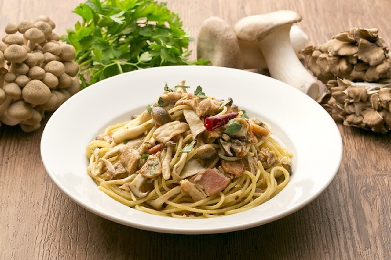 Capricciosa "Lumberjack-style spaghetti with porcini mushrooms" Bosky Aura Bianco ""