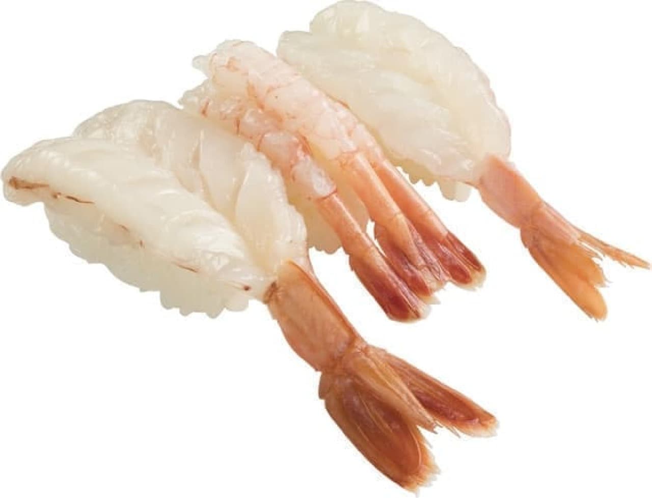 Sushiro "Natural raw shrimp 3 pieces"