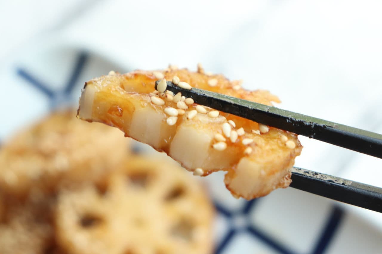 grilled lotus root with sweet and spicy sauce