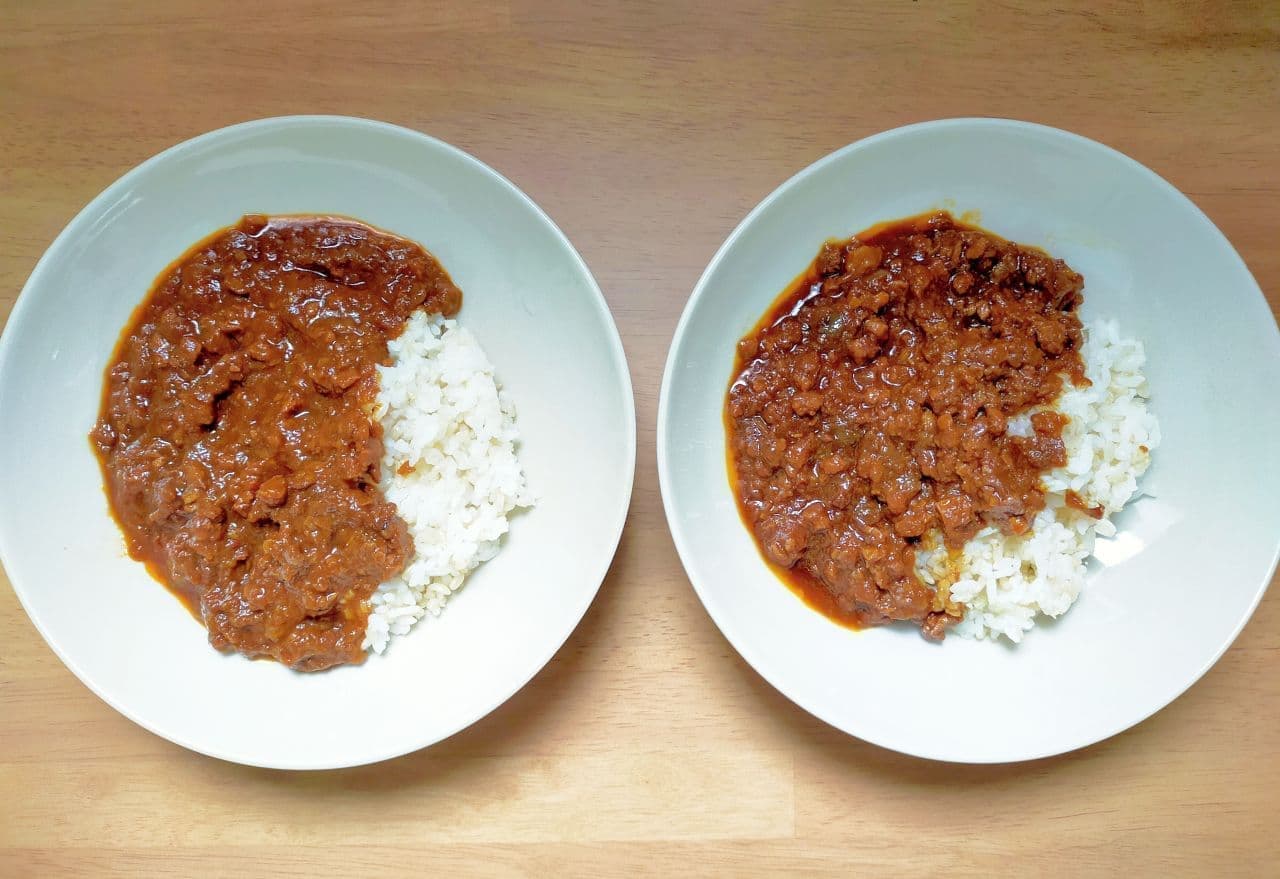 Eat and compare MUJI keema curry with new "not spicy" products