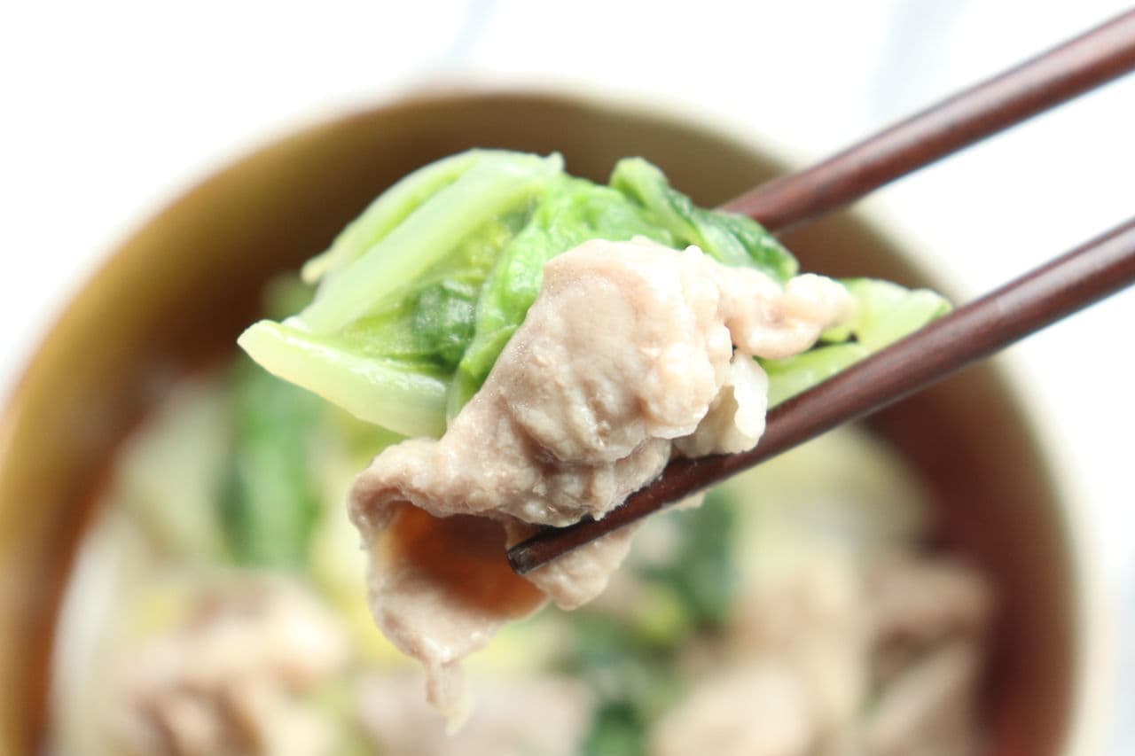 Stir-fried Chinese cabbage and pork with miso mayonnaise