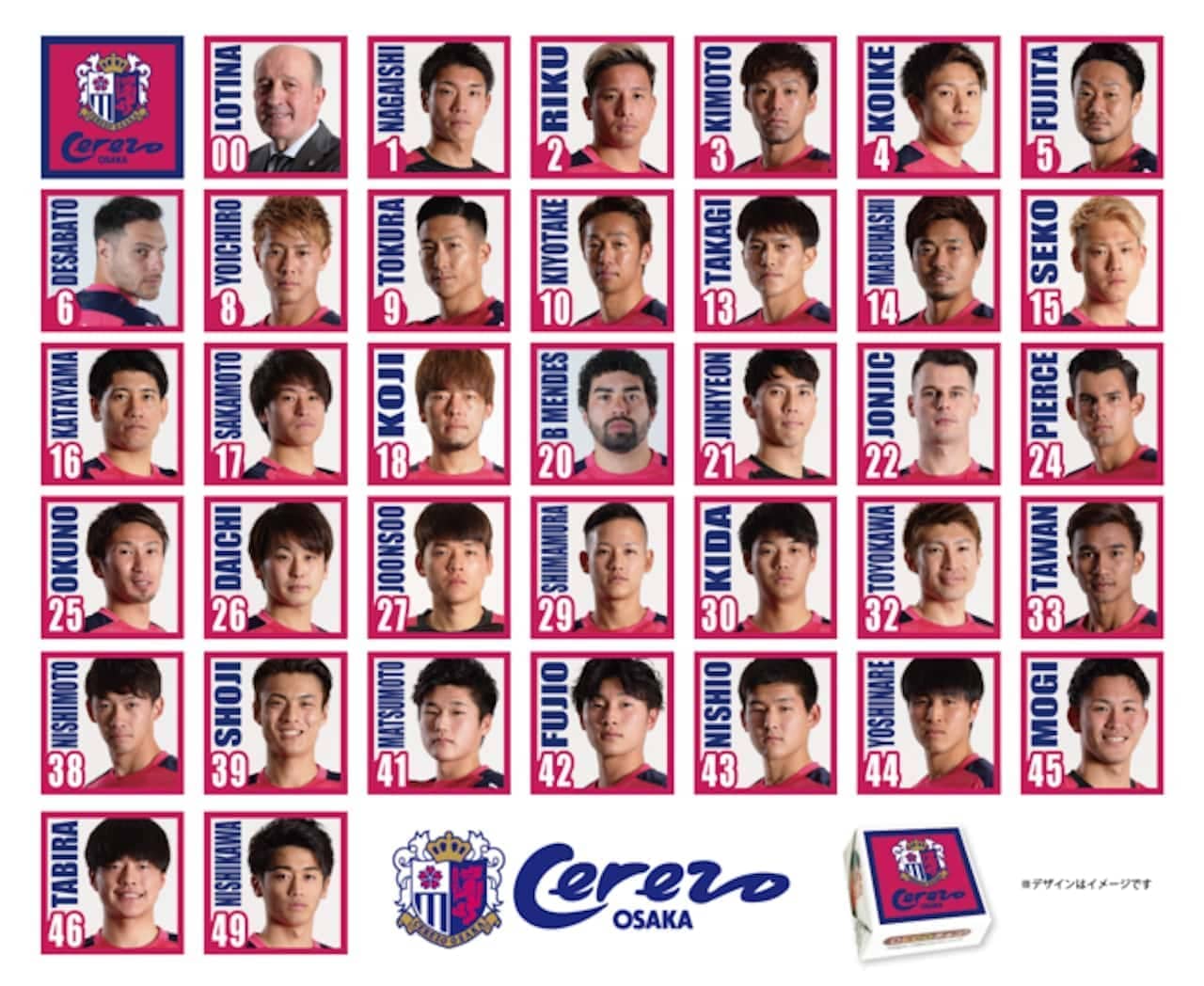 Cerezo Osaka Design All 37 types of all-star DECO chocolate
