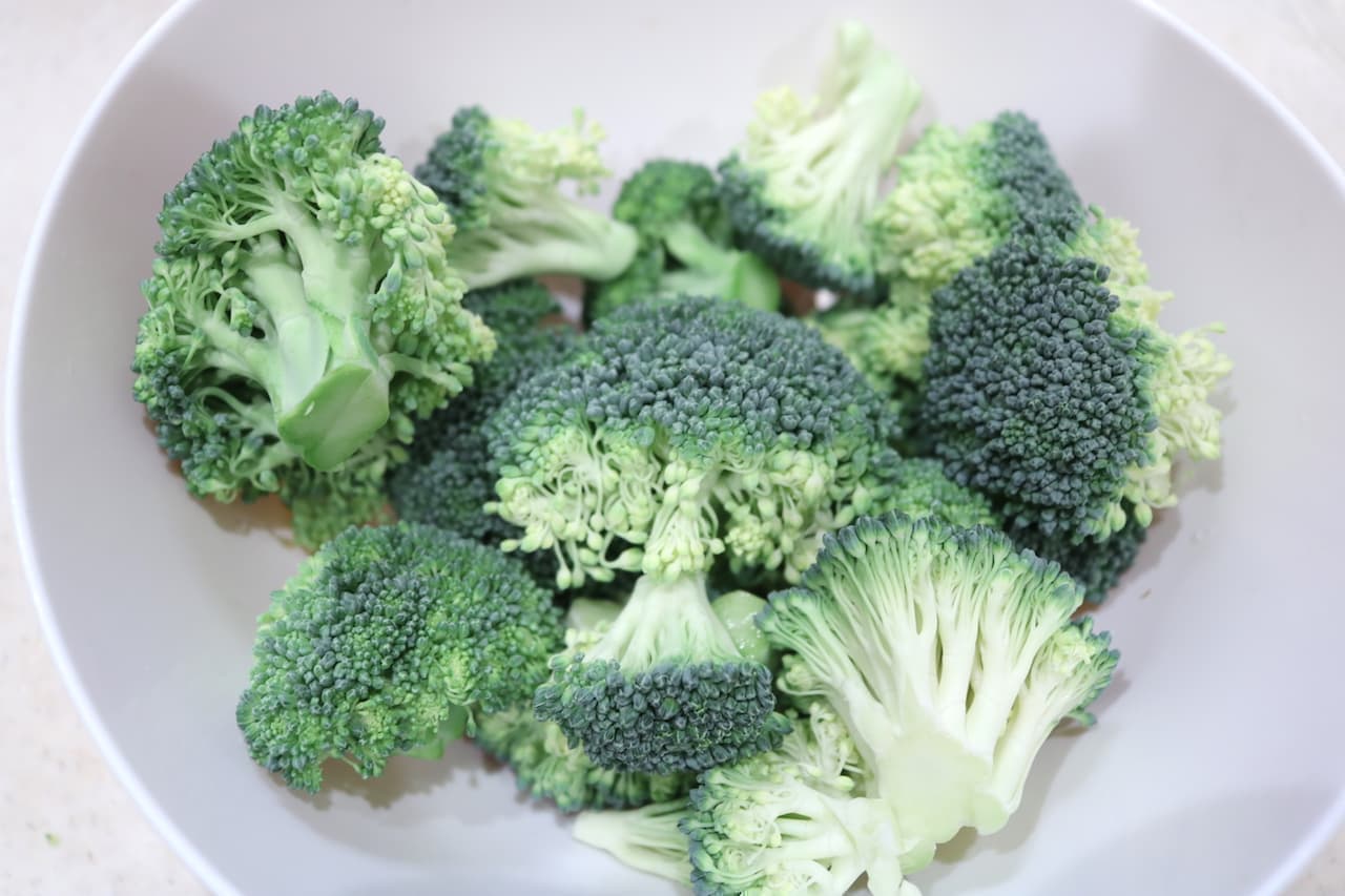 Step 1: Cut up a bunch of broccoli.