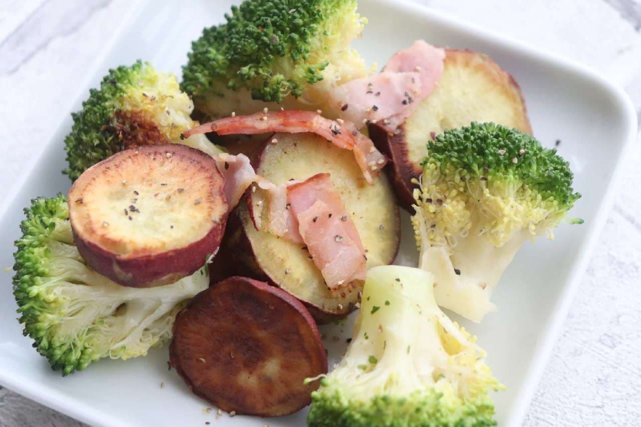 Sweet potato and broccoli hot salad