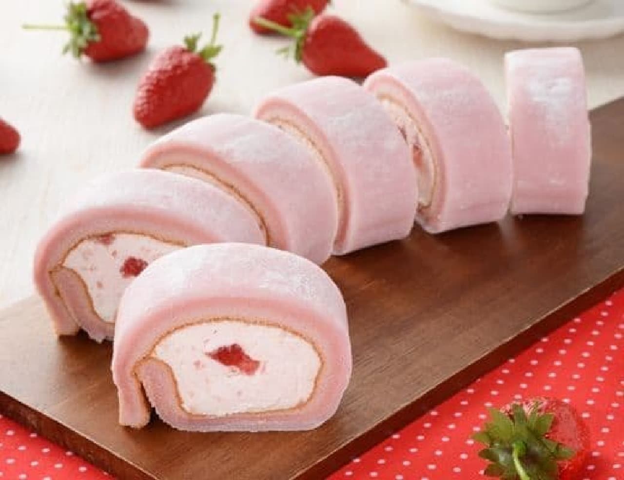 Lawson "Strawberry milk roll with mochi-wrapped texture"