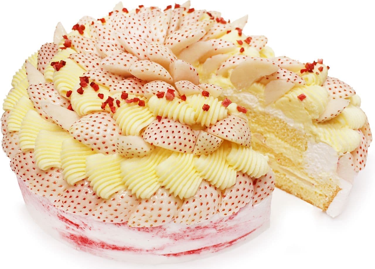 カフェコムサ「白いちごとカスタードクリームのショートケーキ」