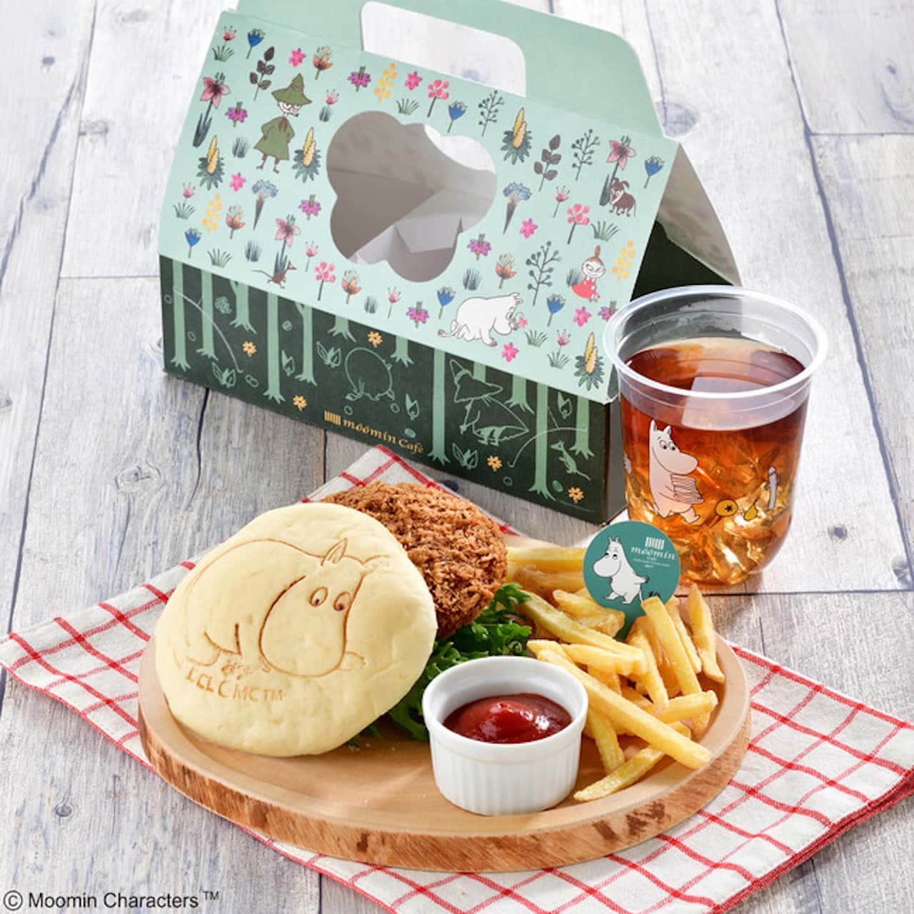 Moomin Cafe "To go Box Moomin Pork Cutlet Burger Set"