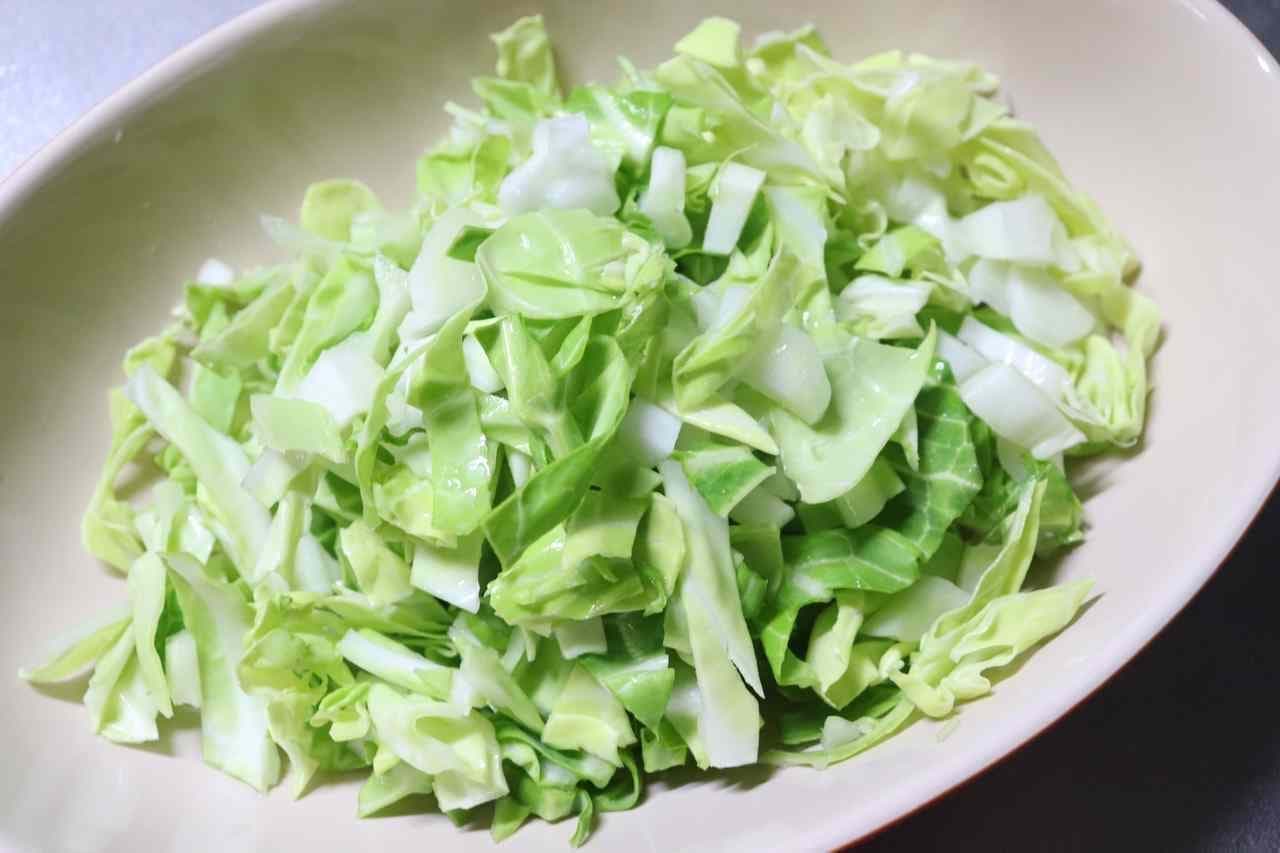 Japanese potato salad with cabbage bonito flakes