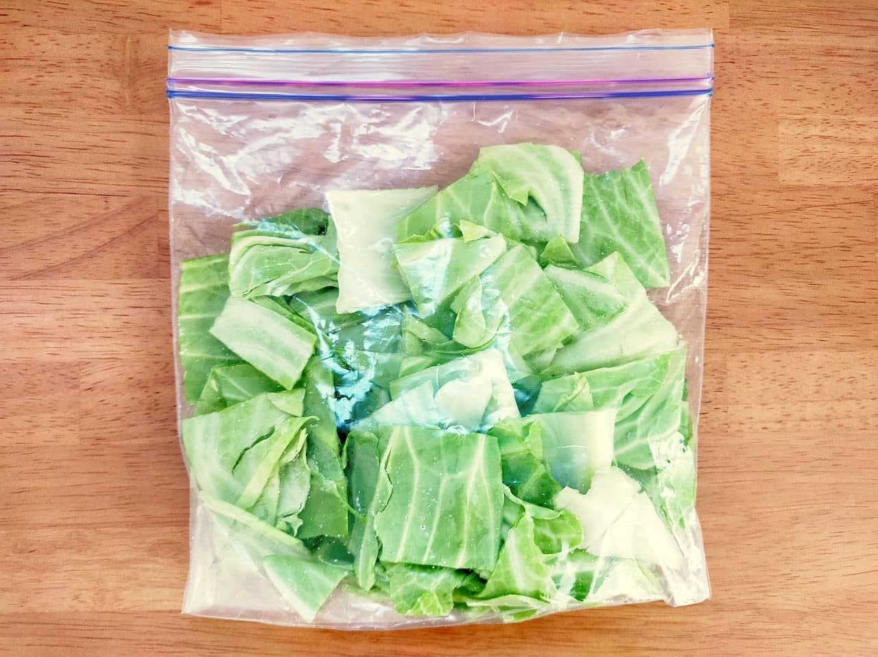 Freezing method of cabbage