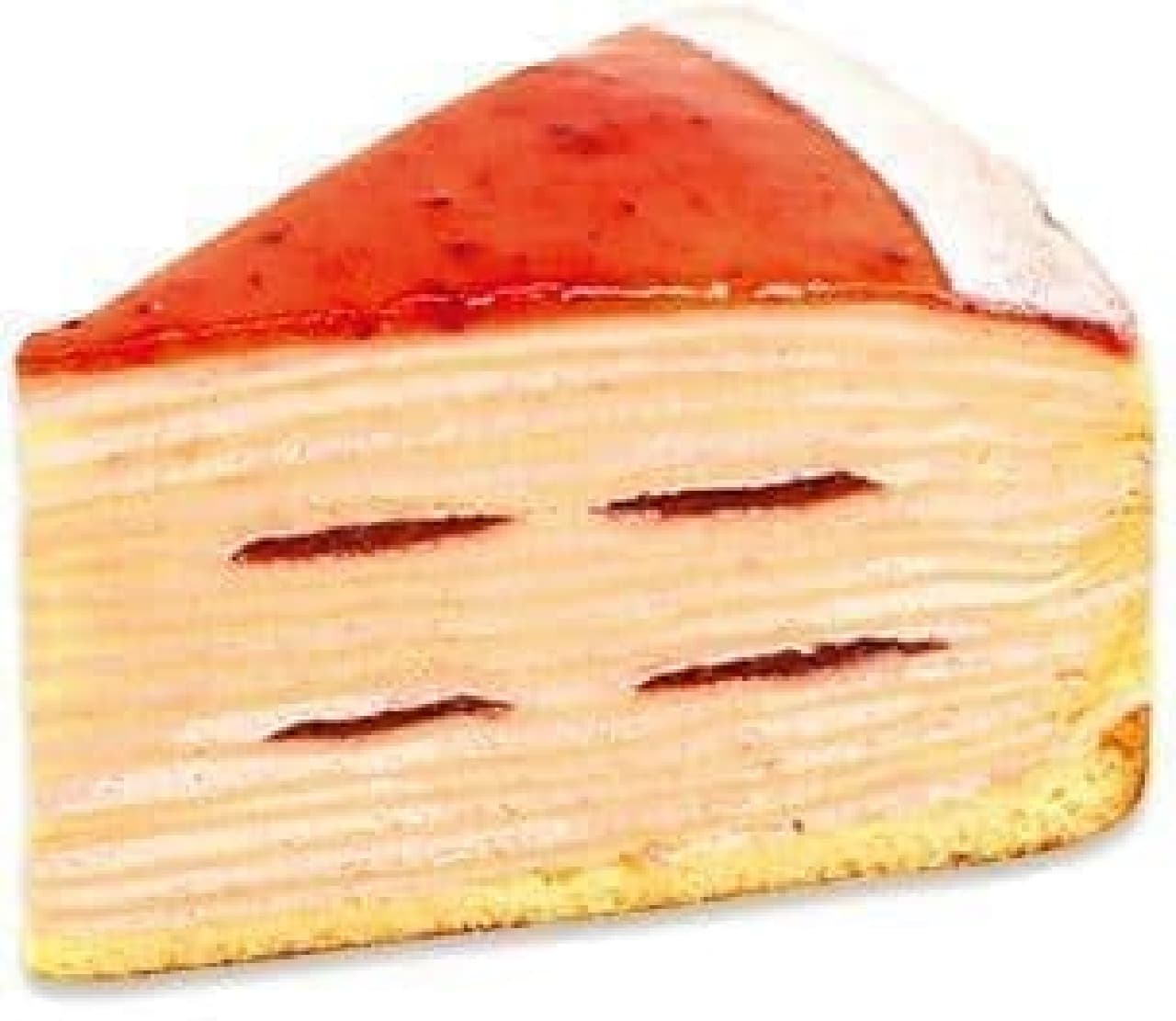 Fujiya pastry shop "Mille crêpes of 3 kinds of strawberries from Tochigi prefecture"