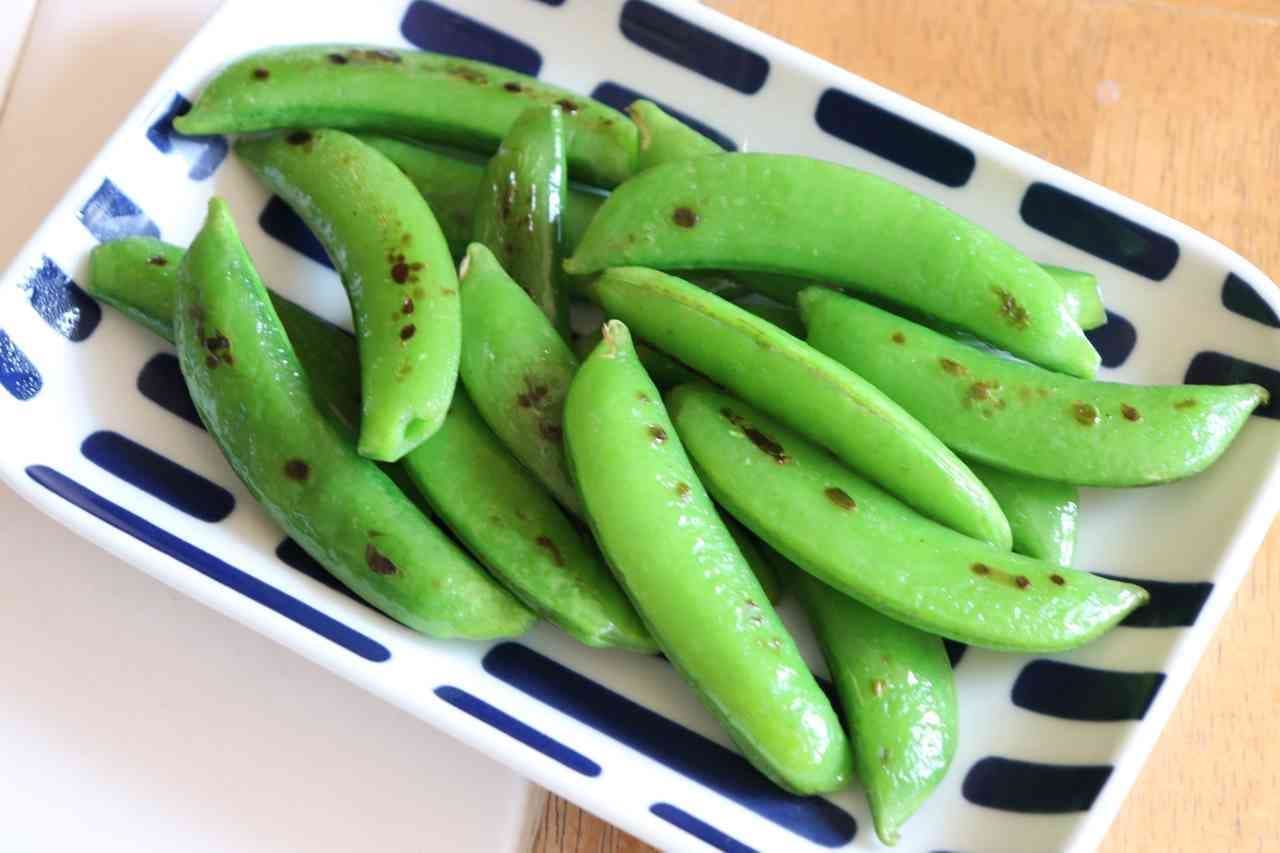 Grilled snap peas