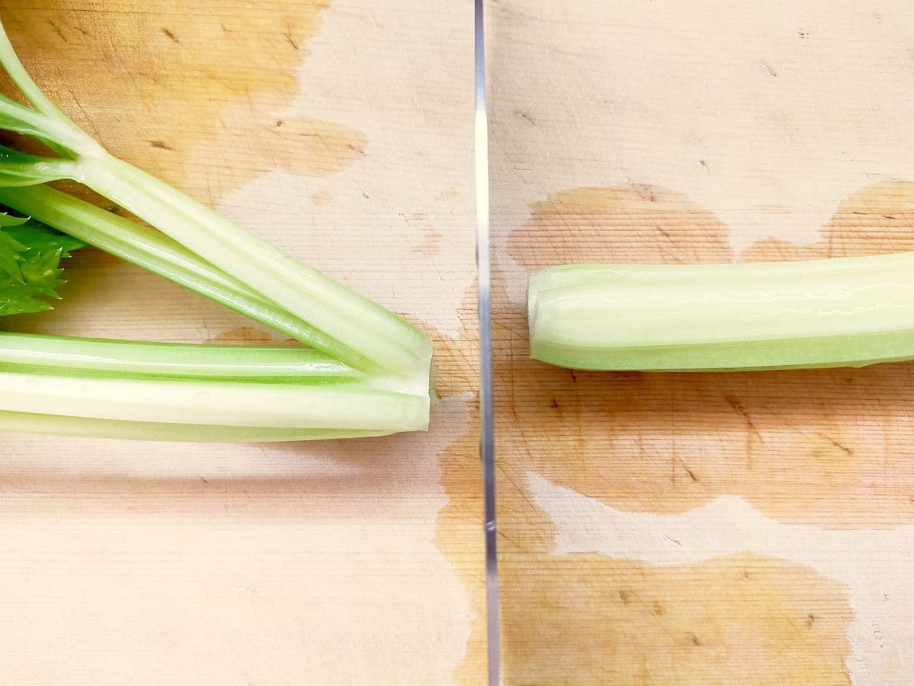 Step 1 How to remove celery streaks