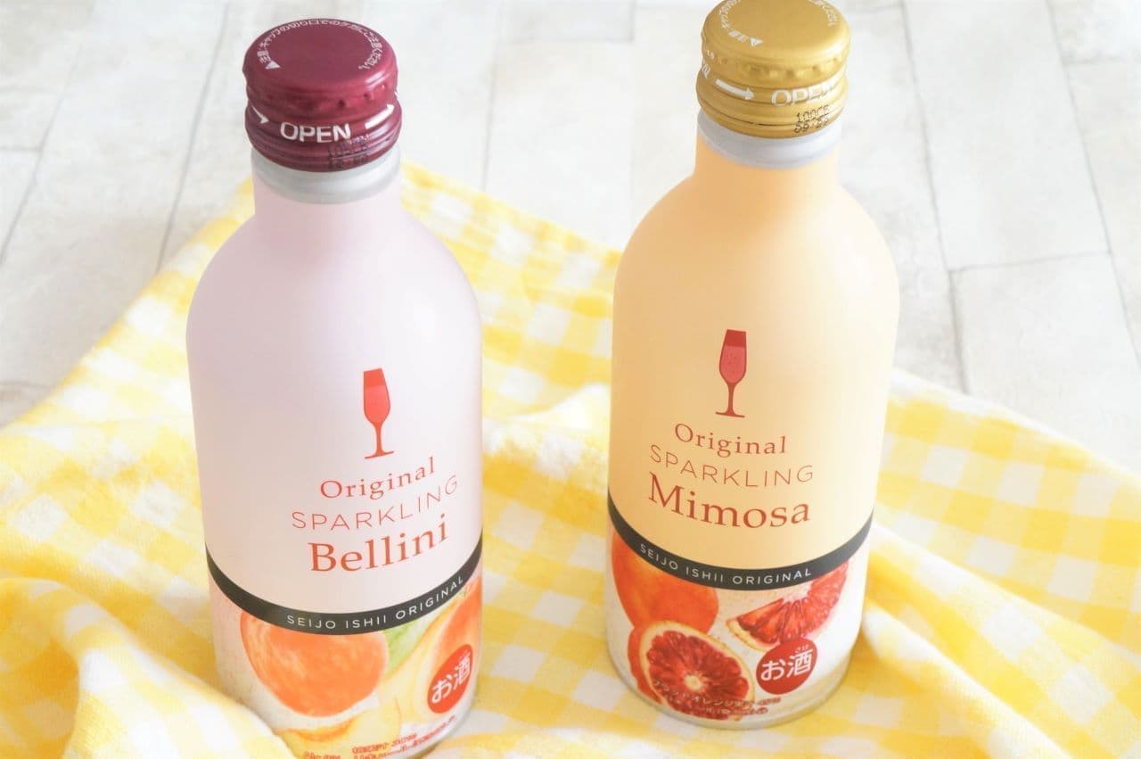 "Seijo Ishii Original Sparkling Bellini" and "Seijo Ishii Original Sparkling Mimosa"