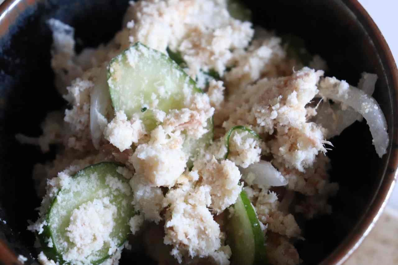 okara salad with tuna and mayo