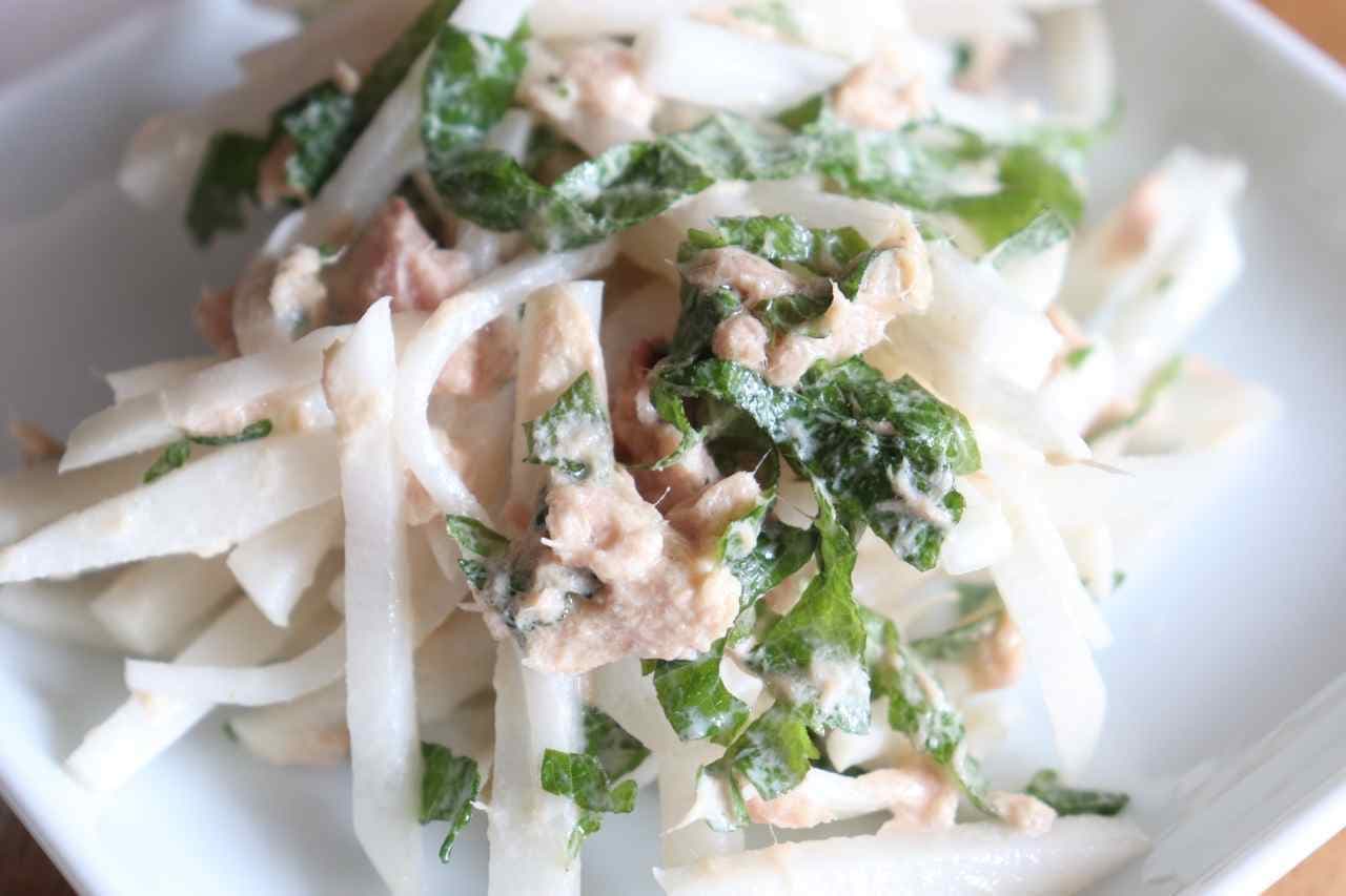 "Radish and perilla tuna salad" recipe