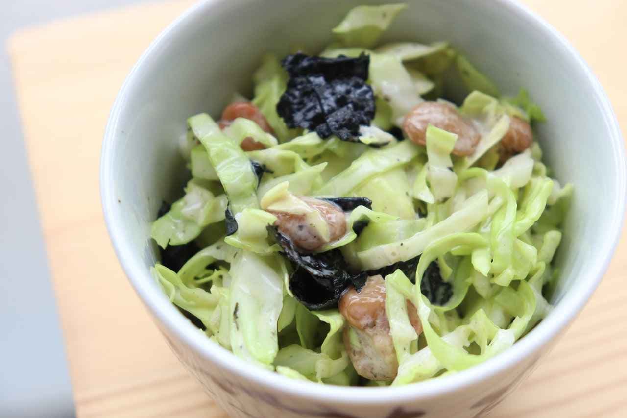 "Cabbage natto salad" recipe