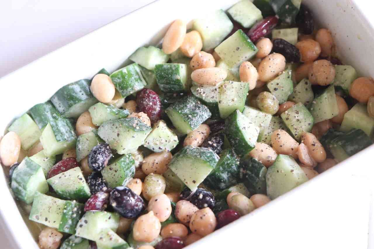 Mixed beans cucumber salad