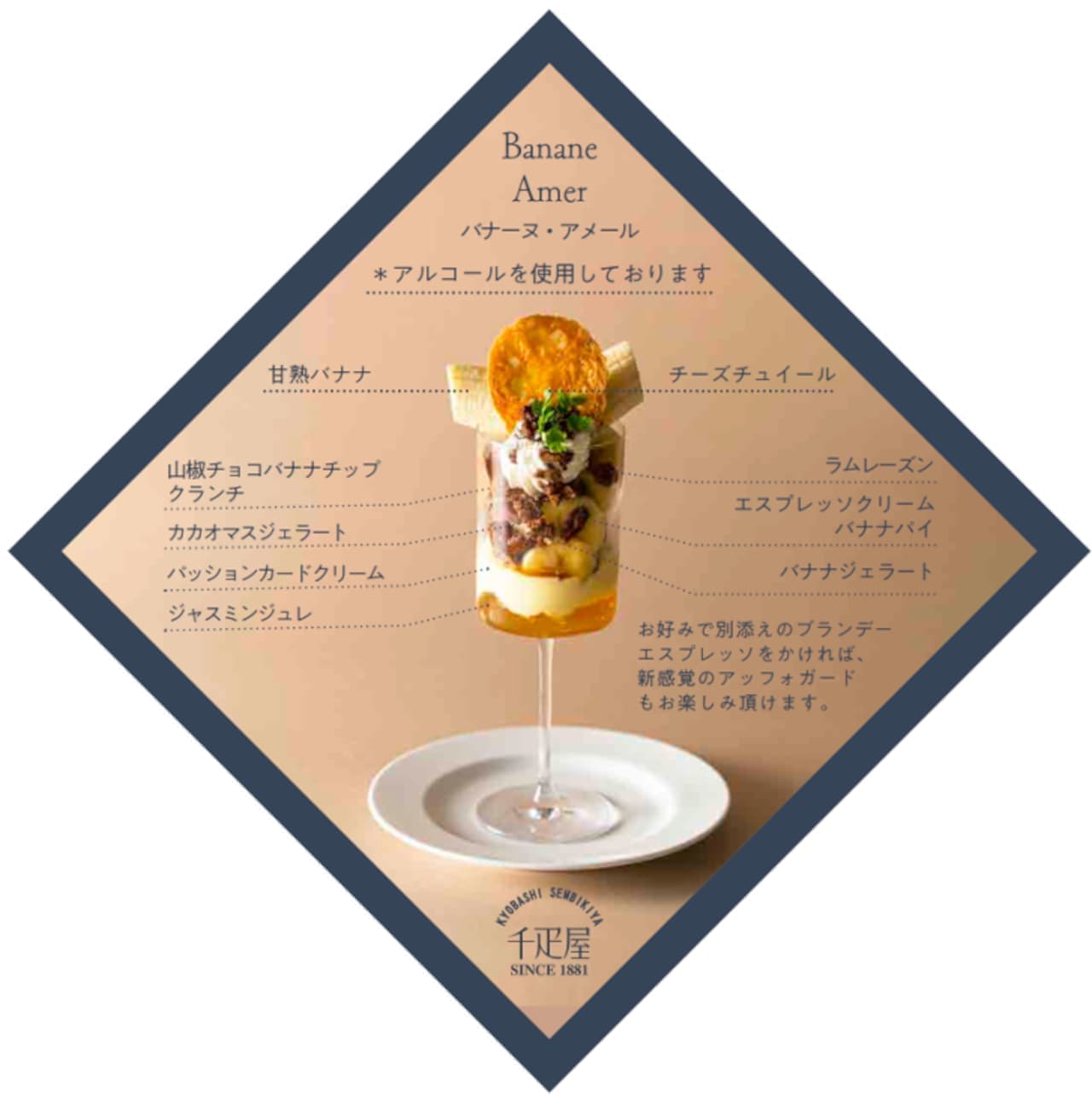 Kyobashi Senbiya "Night Limited Parfait" is now available! "Banane Amer" "Mango Pina Colada"