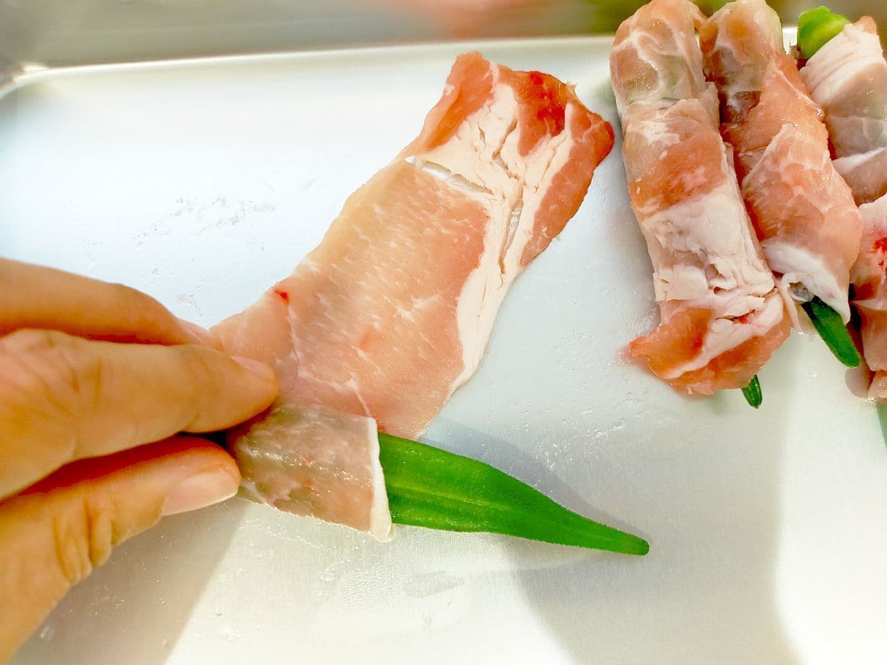 「豚肉オクラ巻き」レシピ