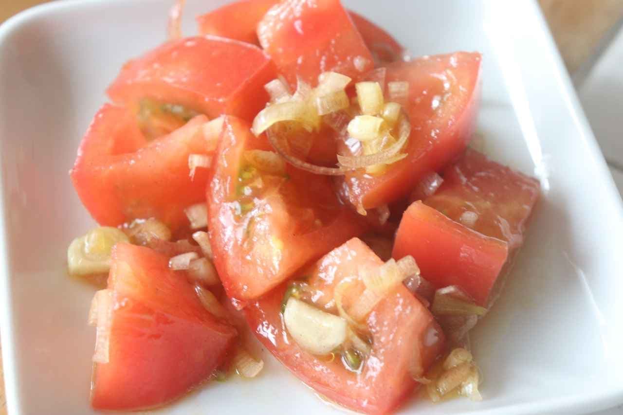 Tomato Myoga with Olive Oil and Soy Sauce