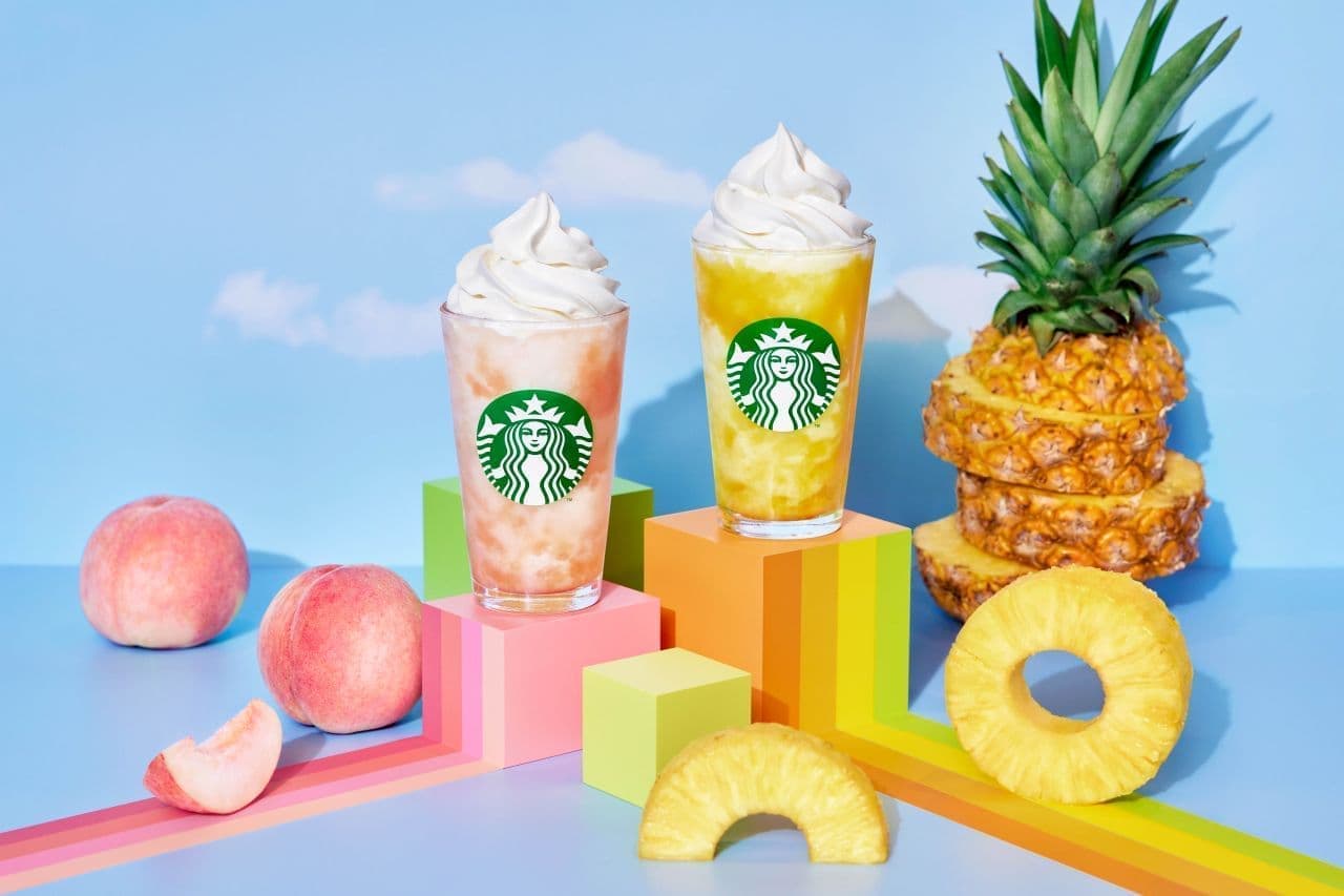 Starbucks "GO Pineapple Frappuccino" "GO Peach Frappuccino"
