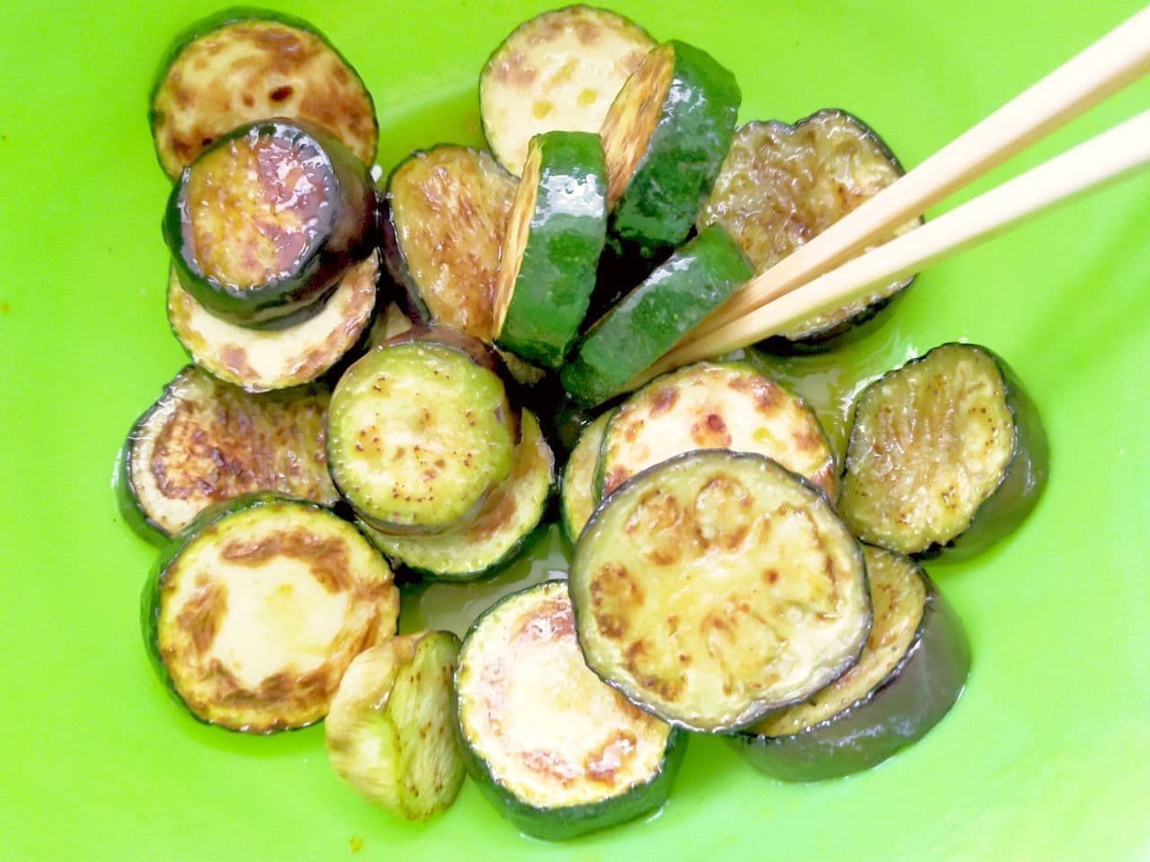 "Marinated eggplant and zucchini" recipe