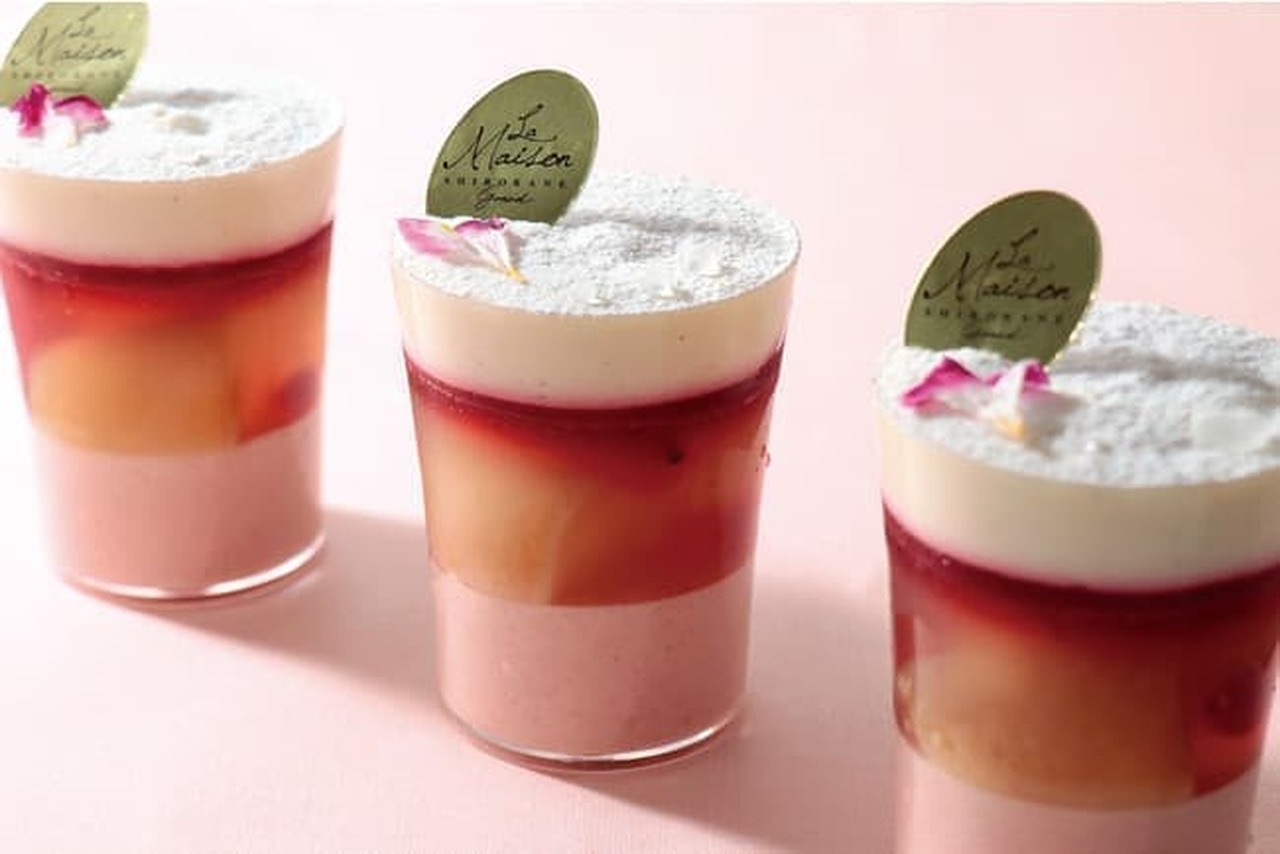 La Maison Shirokane Gran "Peach and Tea Shortcake" "Rose Peach Raspberry" "Verrine Peach Melba"