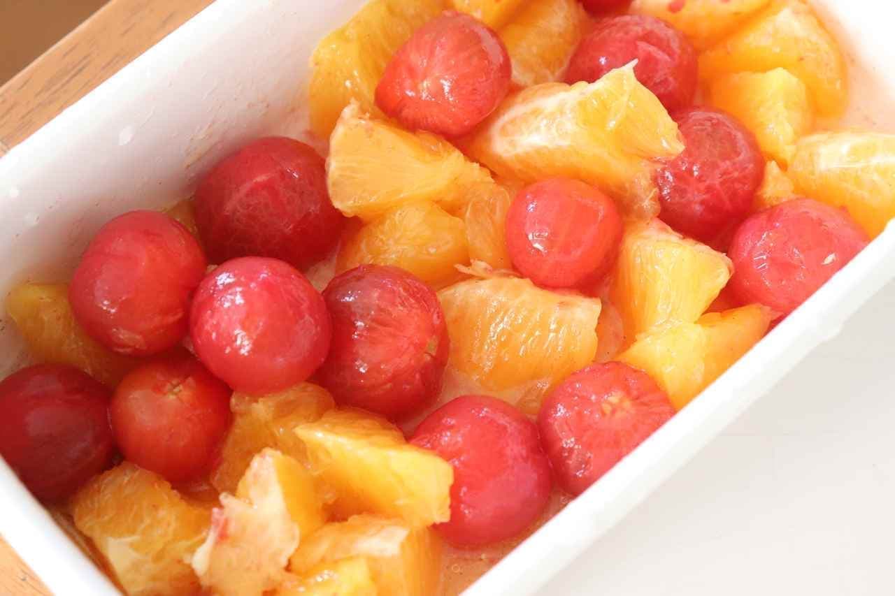 "Marinated cherry tomatoes and oranges" recipe.