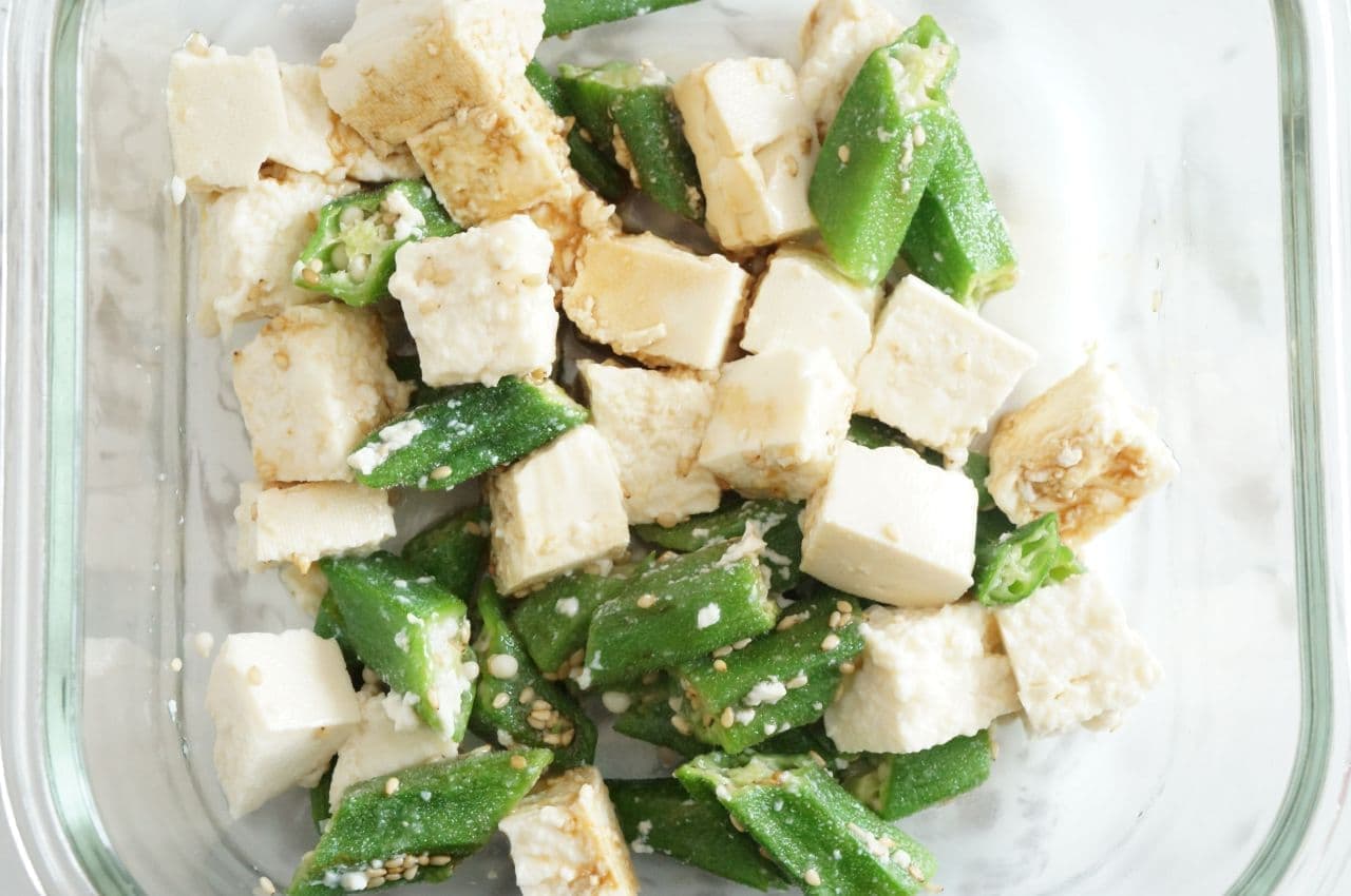 オクラと豆腐の韓国風サラダ