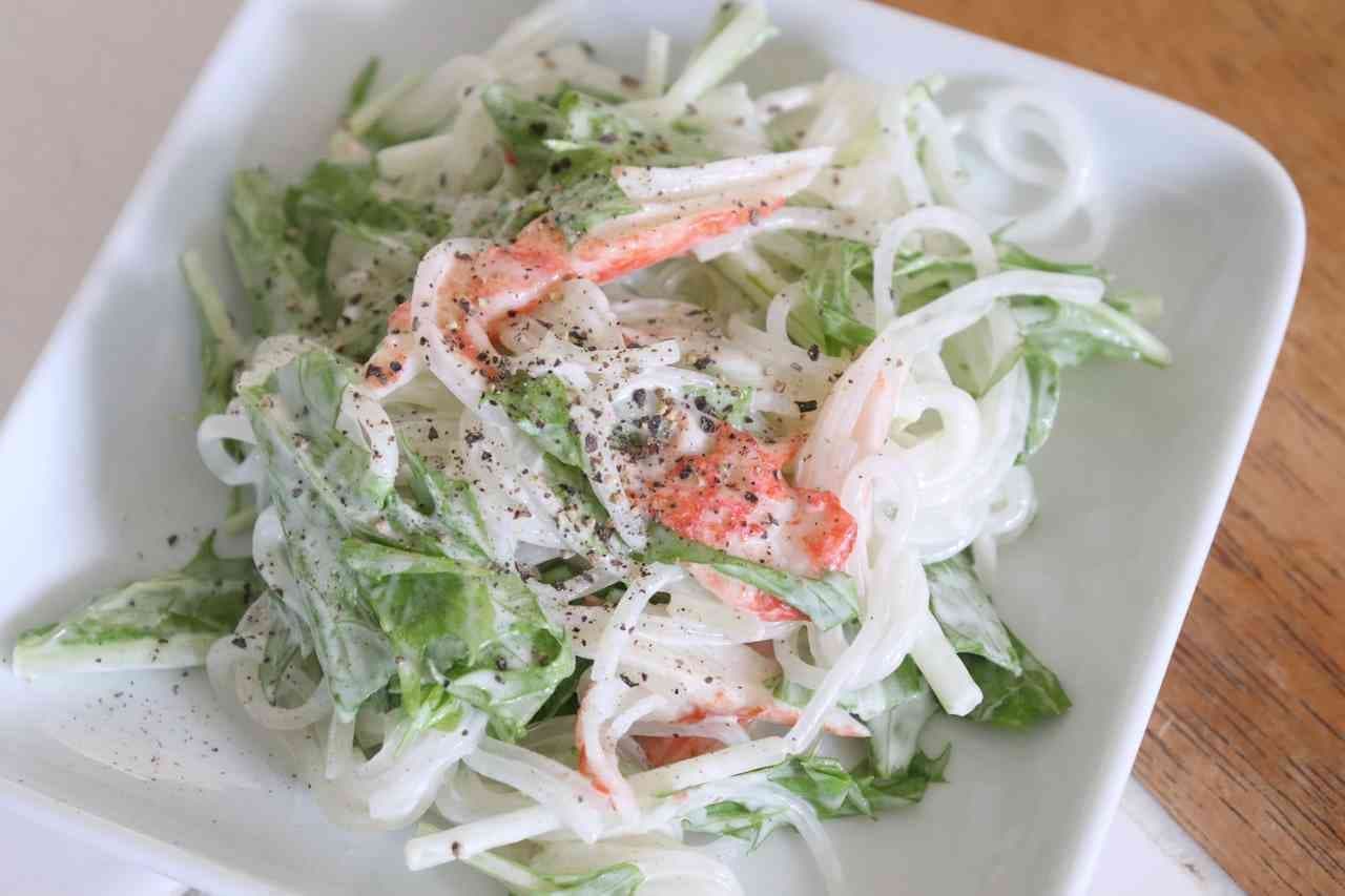 Vermicelli salad of Mizuna crab stick