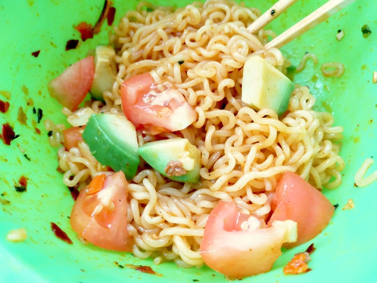 "Chilled spicy ramen without juice" recipe