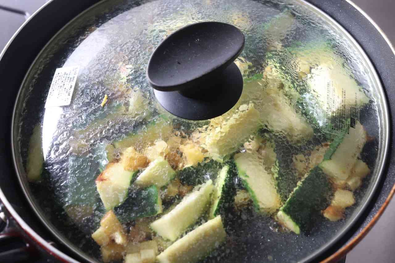 Stir-fried zucchini and potatoes with miso butter