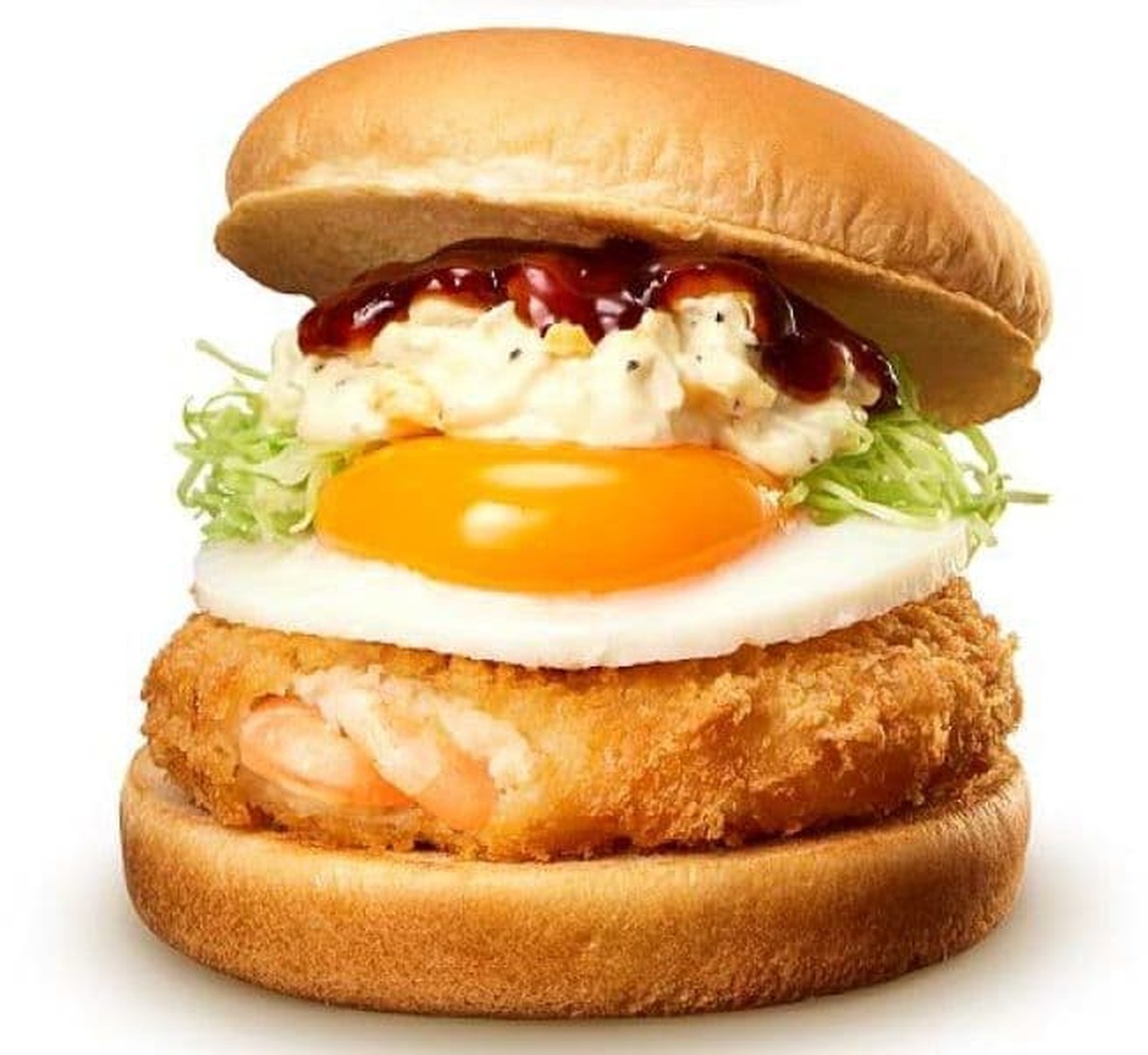 Lotteria "Japanese-style soft-boiled moon-viewing shrimp burger"