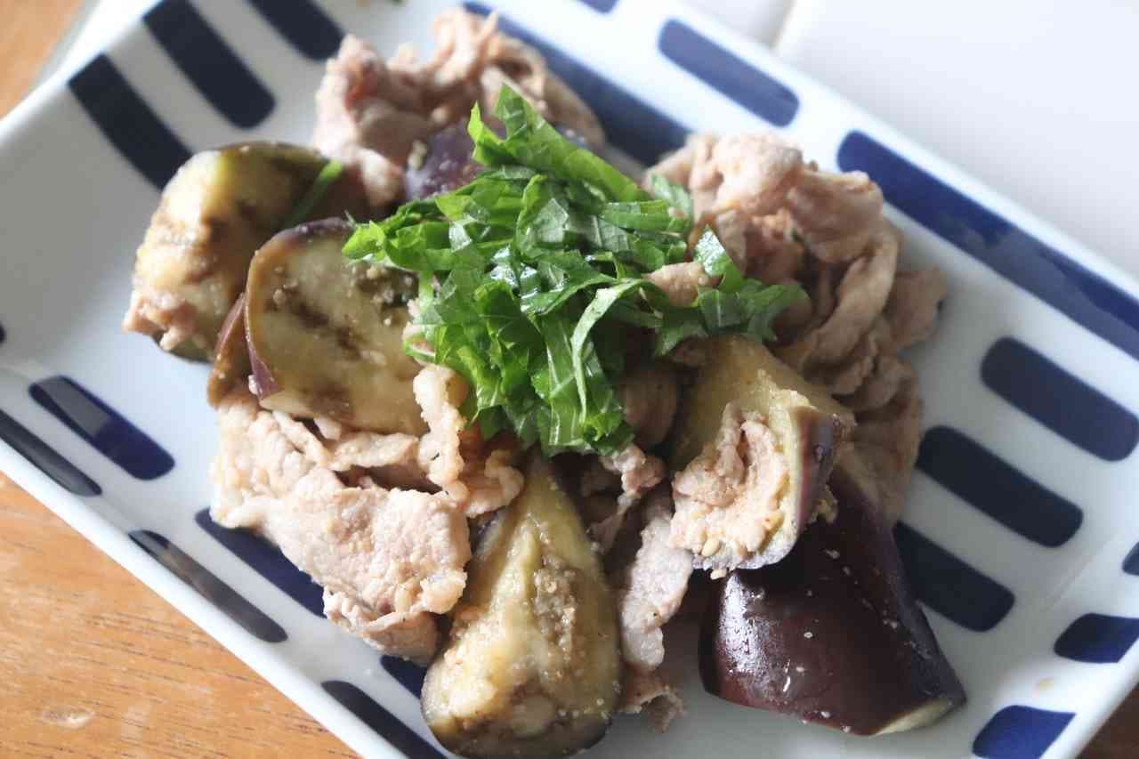 Pork and eggplant with sesame ponzu sauce