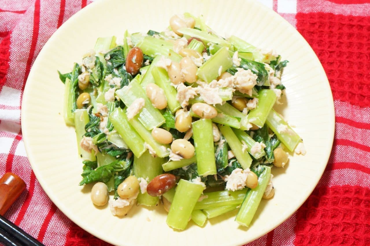 Komatsuna tuna mayo bean salad