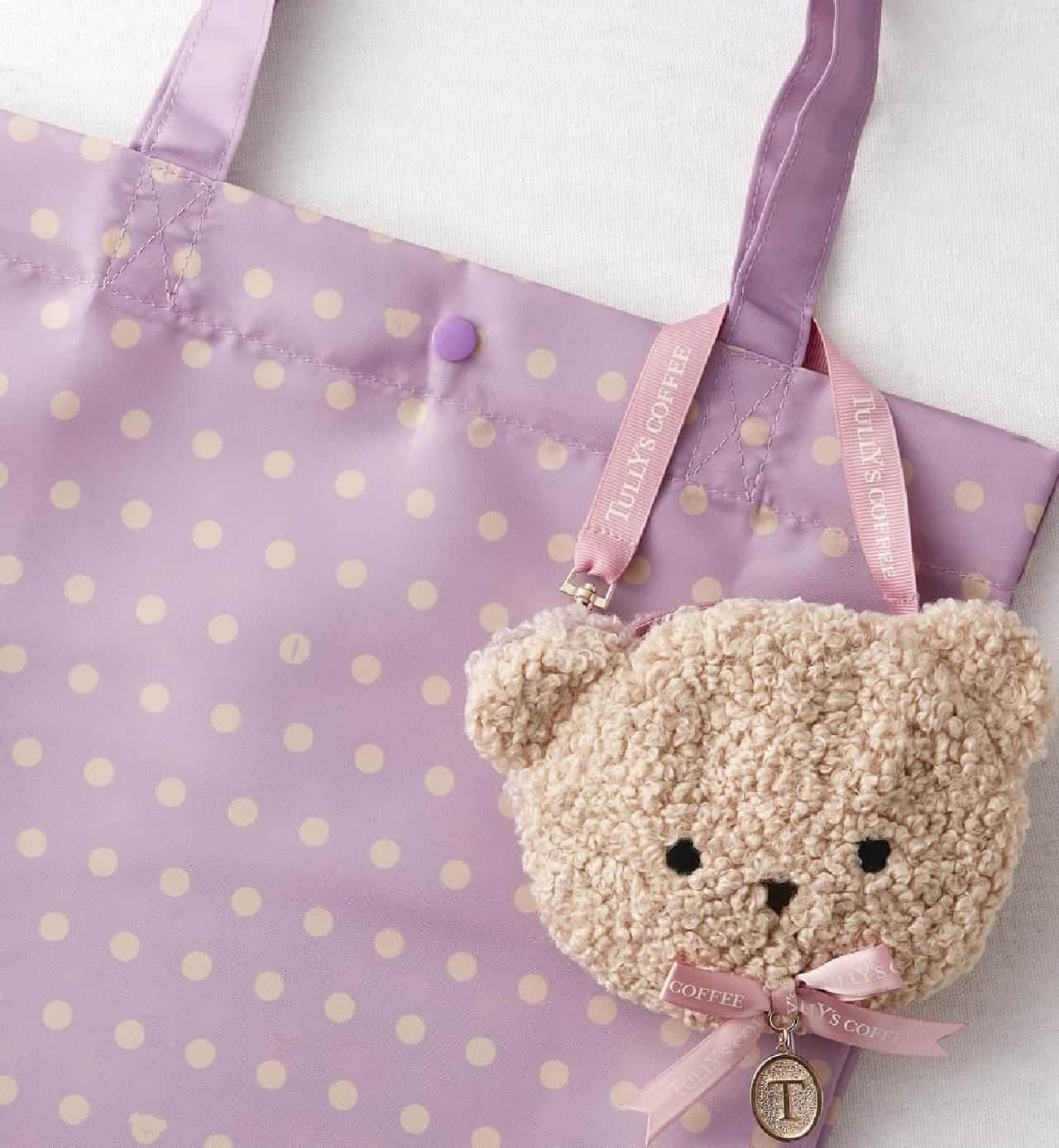Tully's "Bearful Pouch & Bag (Latte Berry)"