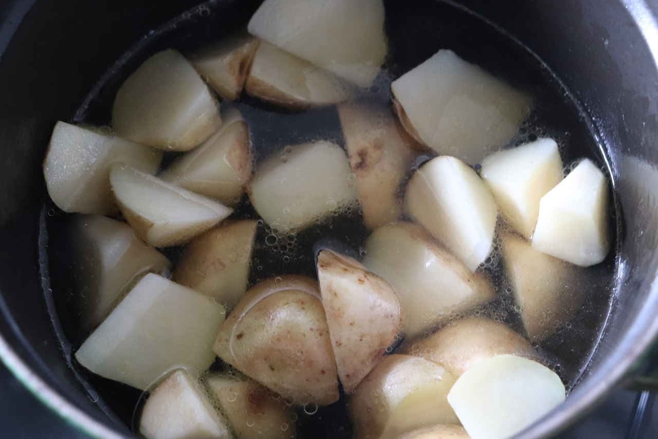 Boiled potato cod roe butter