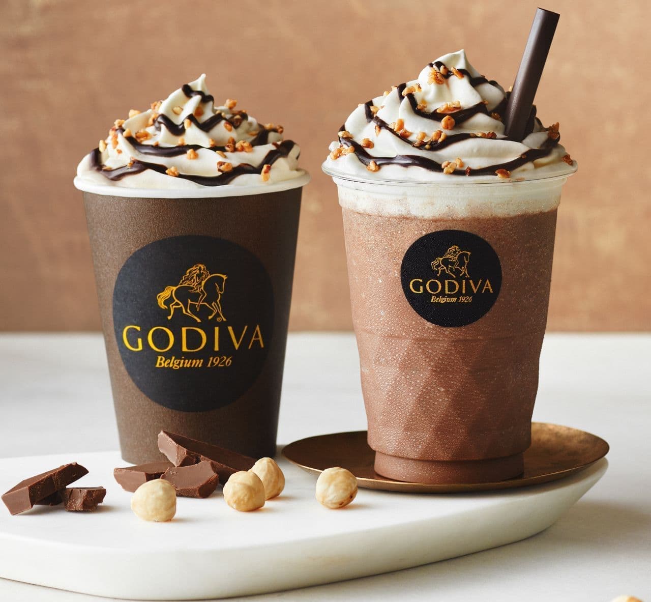 Godiva "Chocolate Milk Chocolate Gianduja" "Hot Chocolate Milk Chocolate Gianduja"